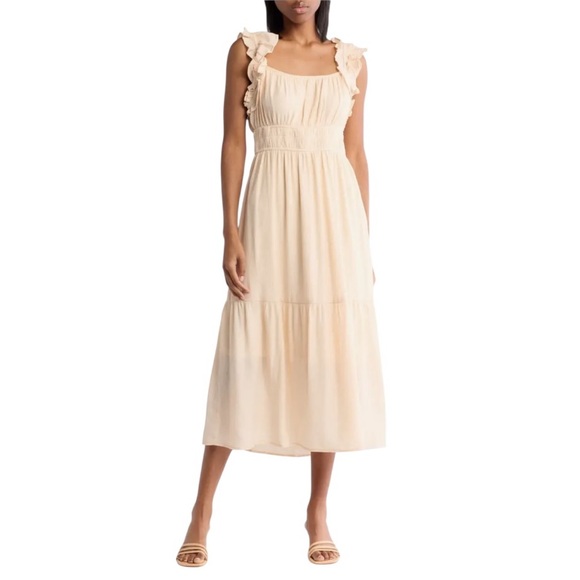 Lucky Brand Dresses & Skirts - Lucky Brand Lace Ruffle Tiered Dress Sand Dollar